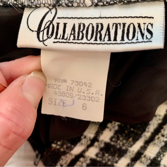 Classic Black and White Plaid Skirt size 6 - Picture 6 of 7